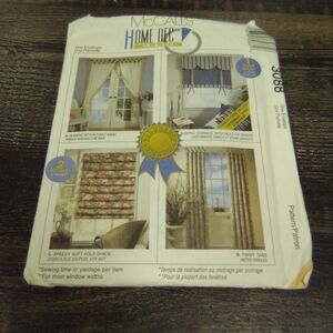McCall's Sewing Pattern 3088 Curtains Drapes Curtain Sheers Curtain Shades Uncut